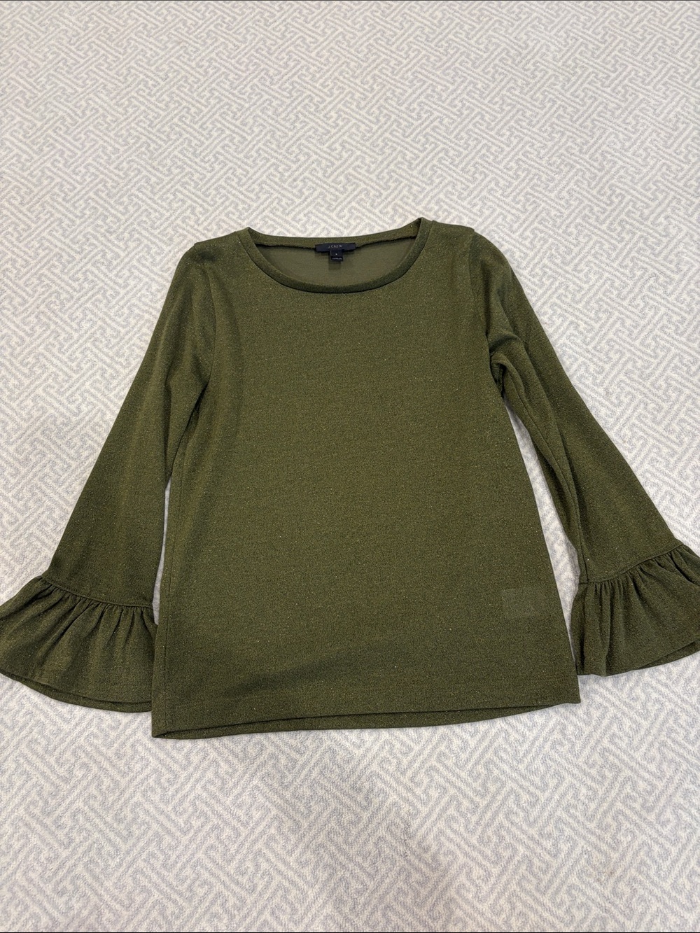 Women’s Jcrew Olive Green Bell Sleeve Top